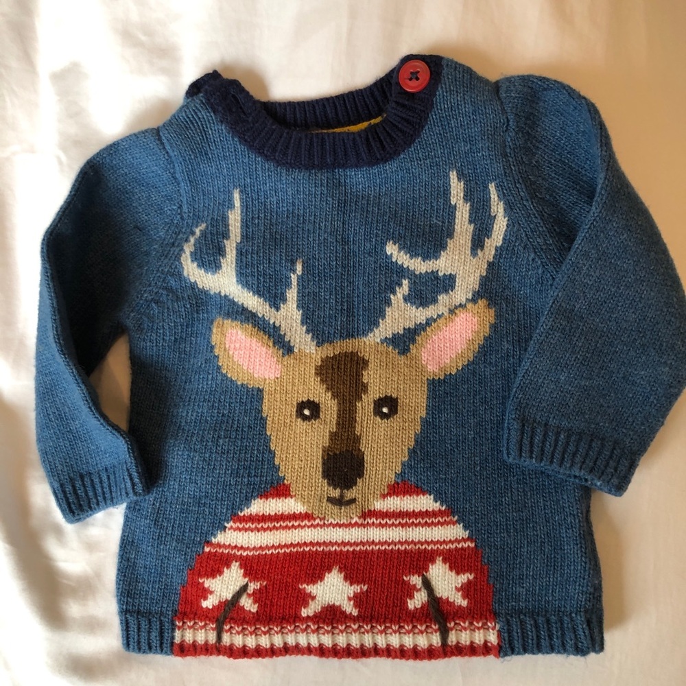 Baby Boden Reindeer sweater 3-6 months